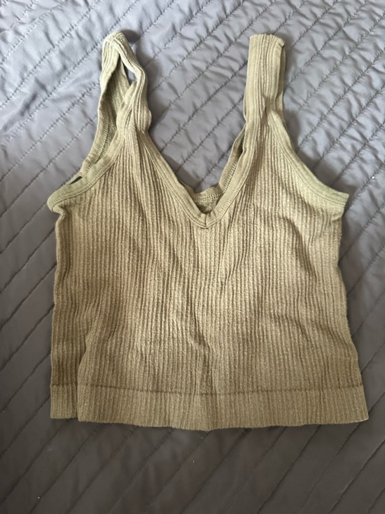 Urban Outfitters Tops - Urban Outfitters Ribbed V-Neck Tank in Pale Olive